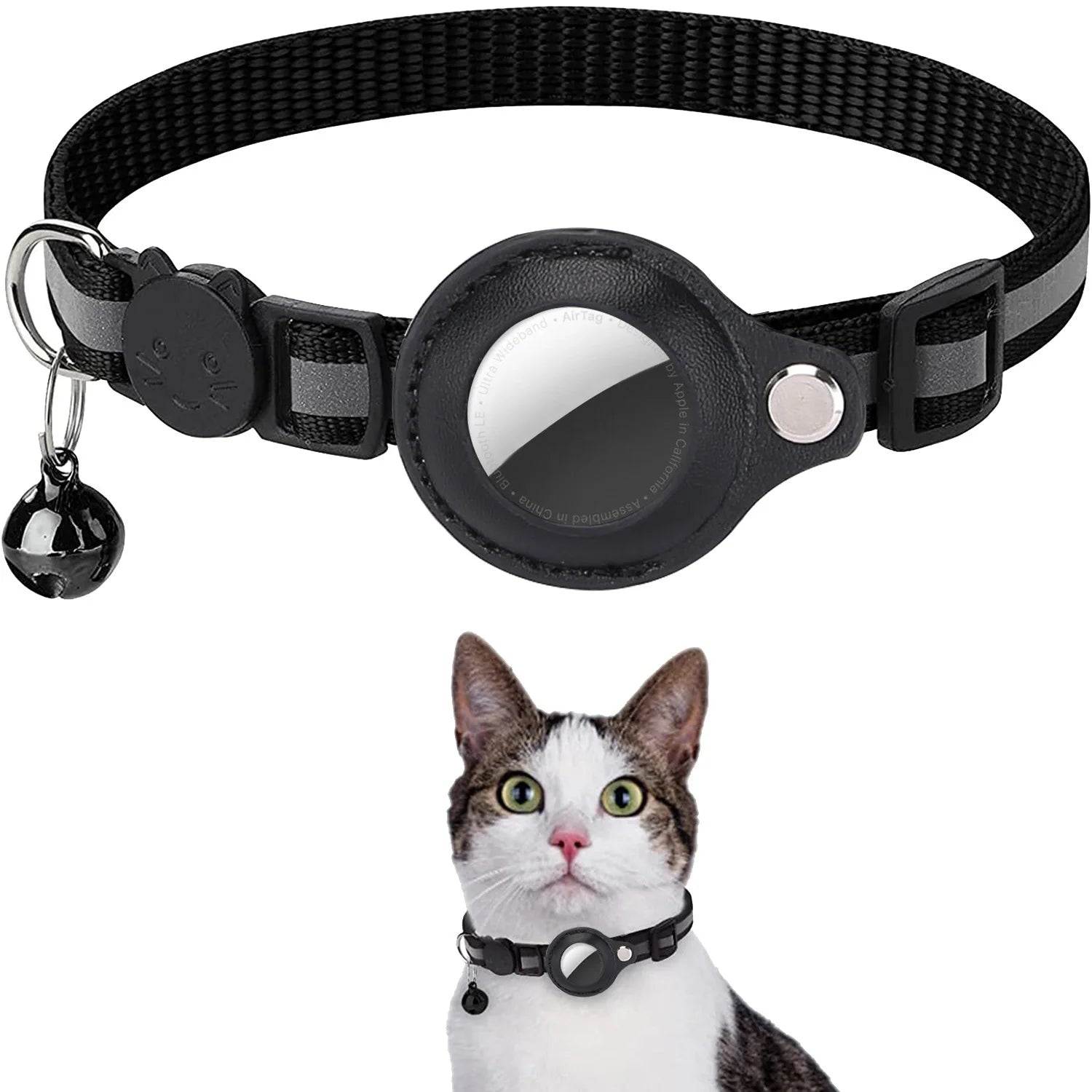 Cat AirTag Collar – Adjustable Breakaway & Bell