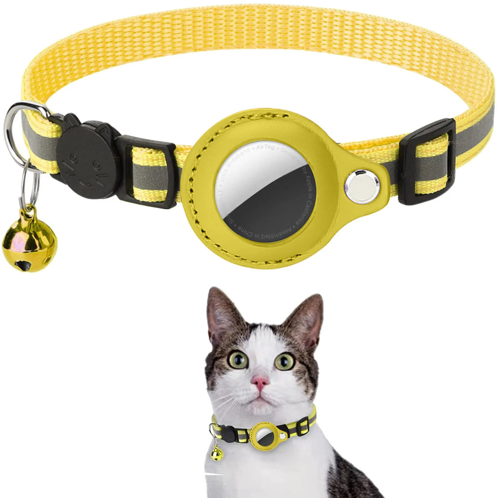 Cat AirTag Collar – Adjustable Breakaway & Bell