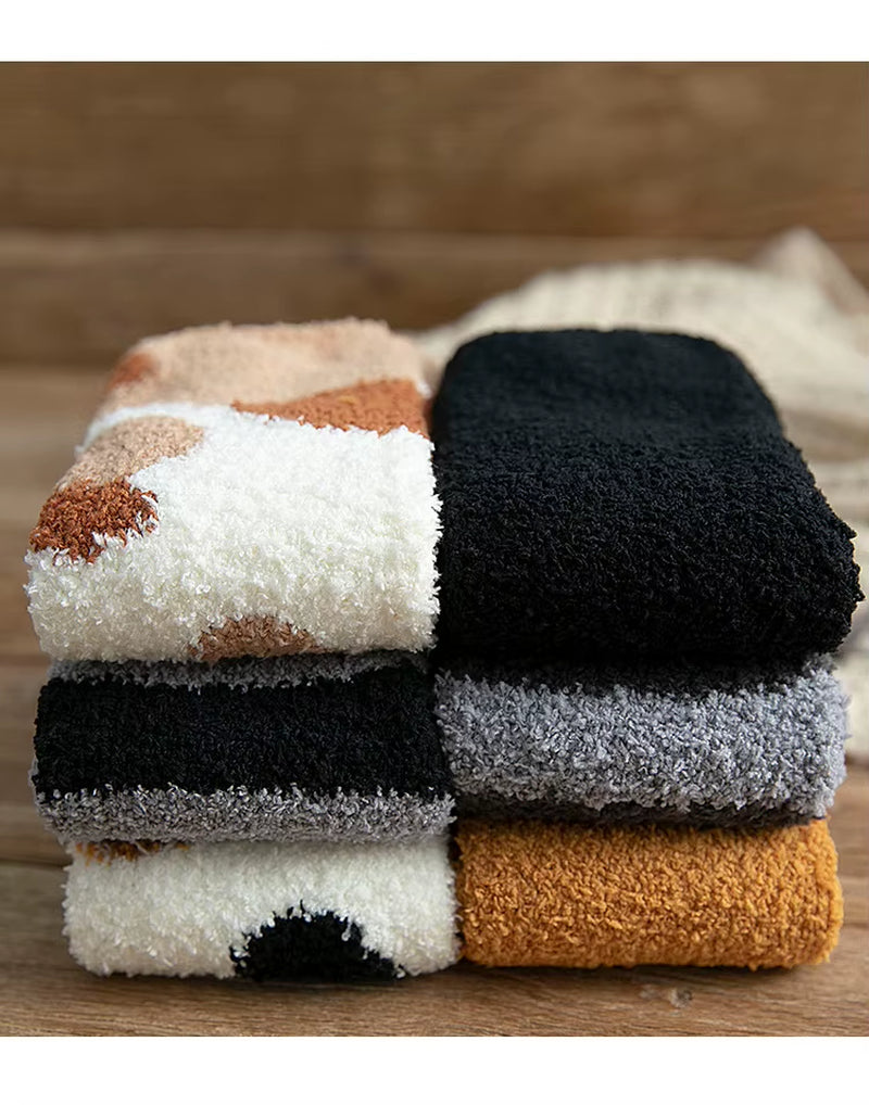 Fluffy Cat Paw Sleep Socks – Plush Velvet Indoor Floor Socks for Autumn & Winter