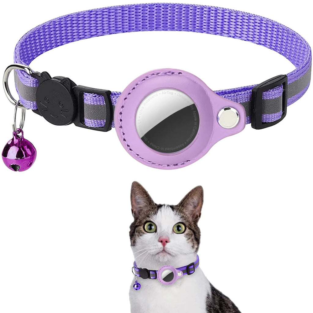 Cat AirTag Collar – Adjustable Breakaway & Bell