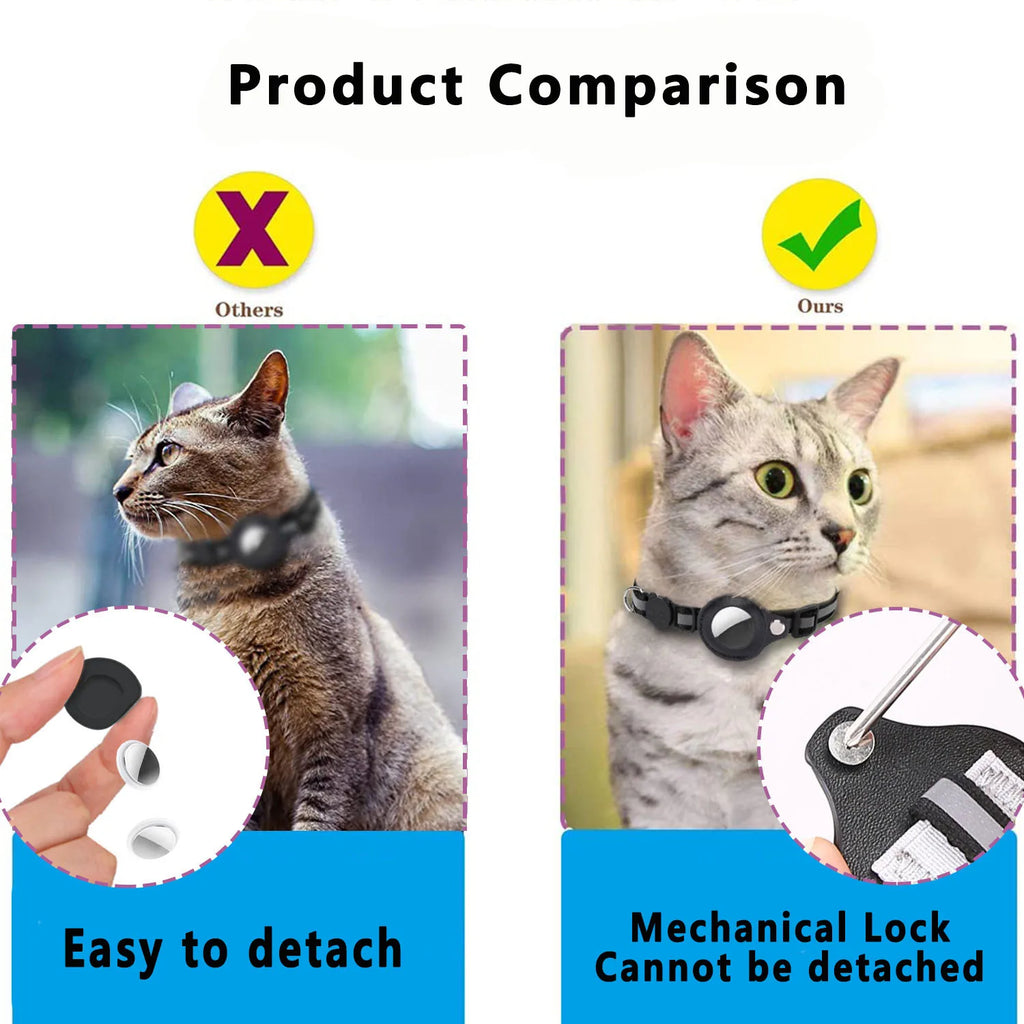Cat AirTag Collar – Adjustable Breakaway & Bell