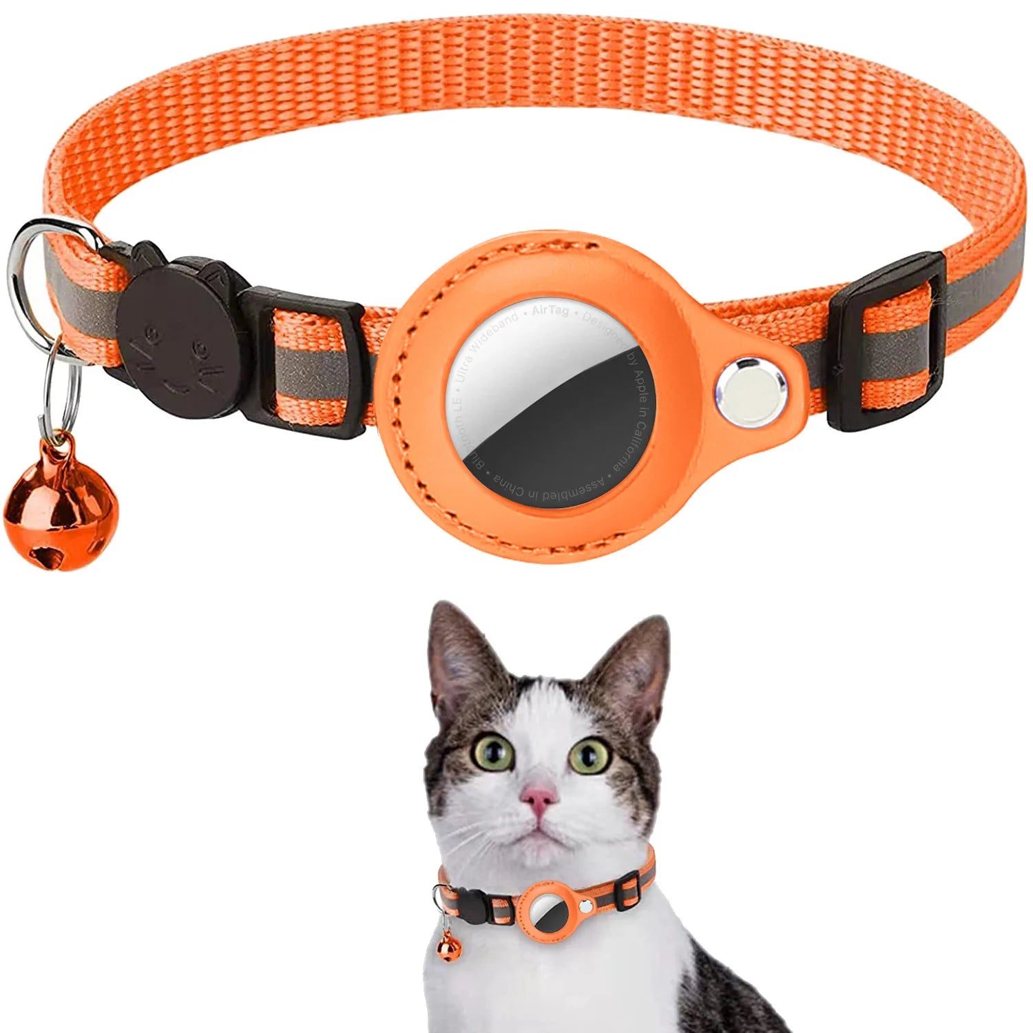 Cat AirTag Collar – Adjustable Breakaway & Bell