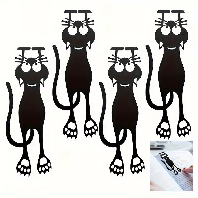 Hollow Black Kitten Acrylic Bookmarks – Cute Hanging Gifts for Book Lovers