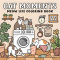 CAT MOMENTS Bold-Easy Patterns Coloring Book for Adults Cute Drawing Book Perfect Gift for Party and Birthday