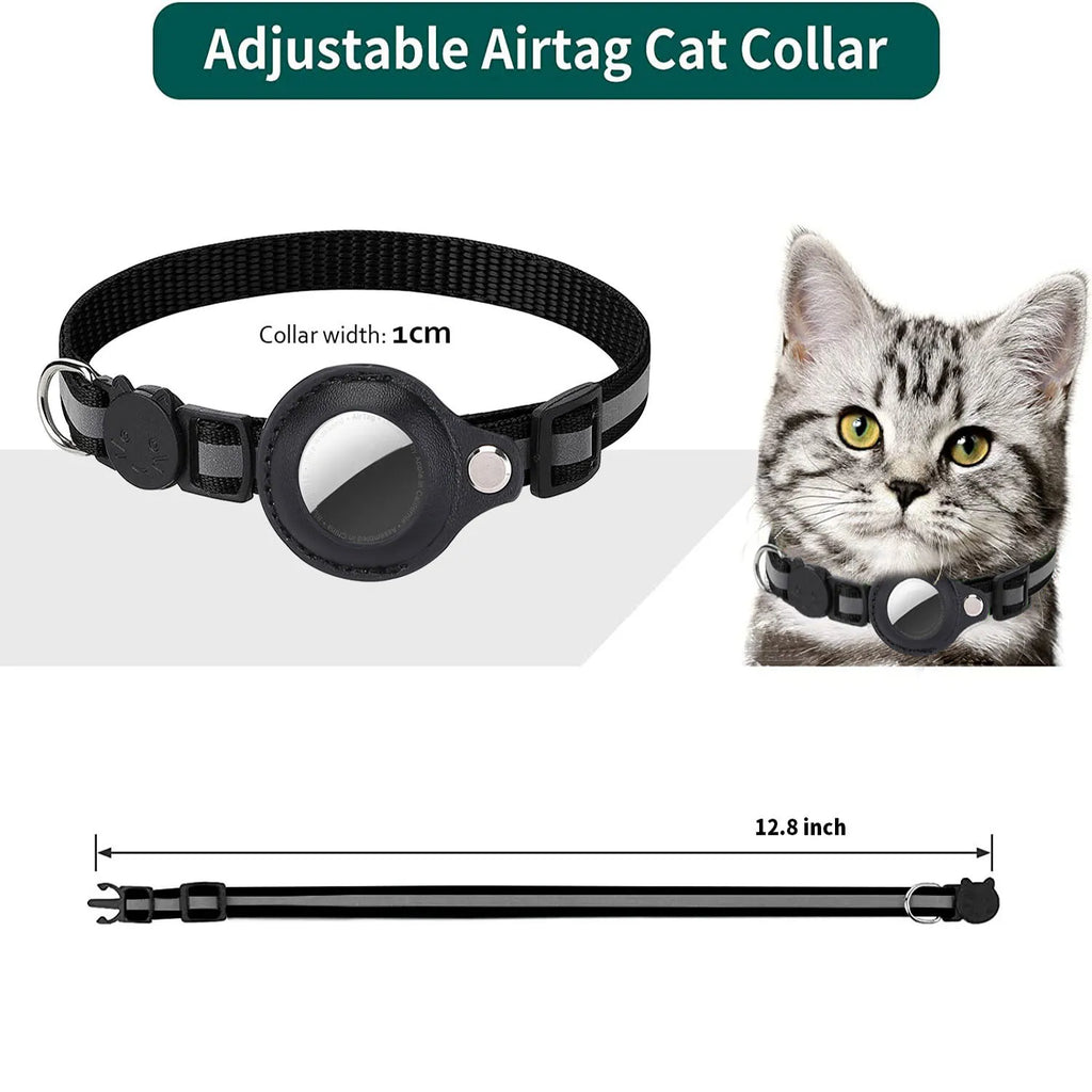 Cat AirTag Collar – Adjustable Breakaway & Bell