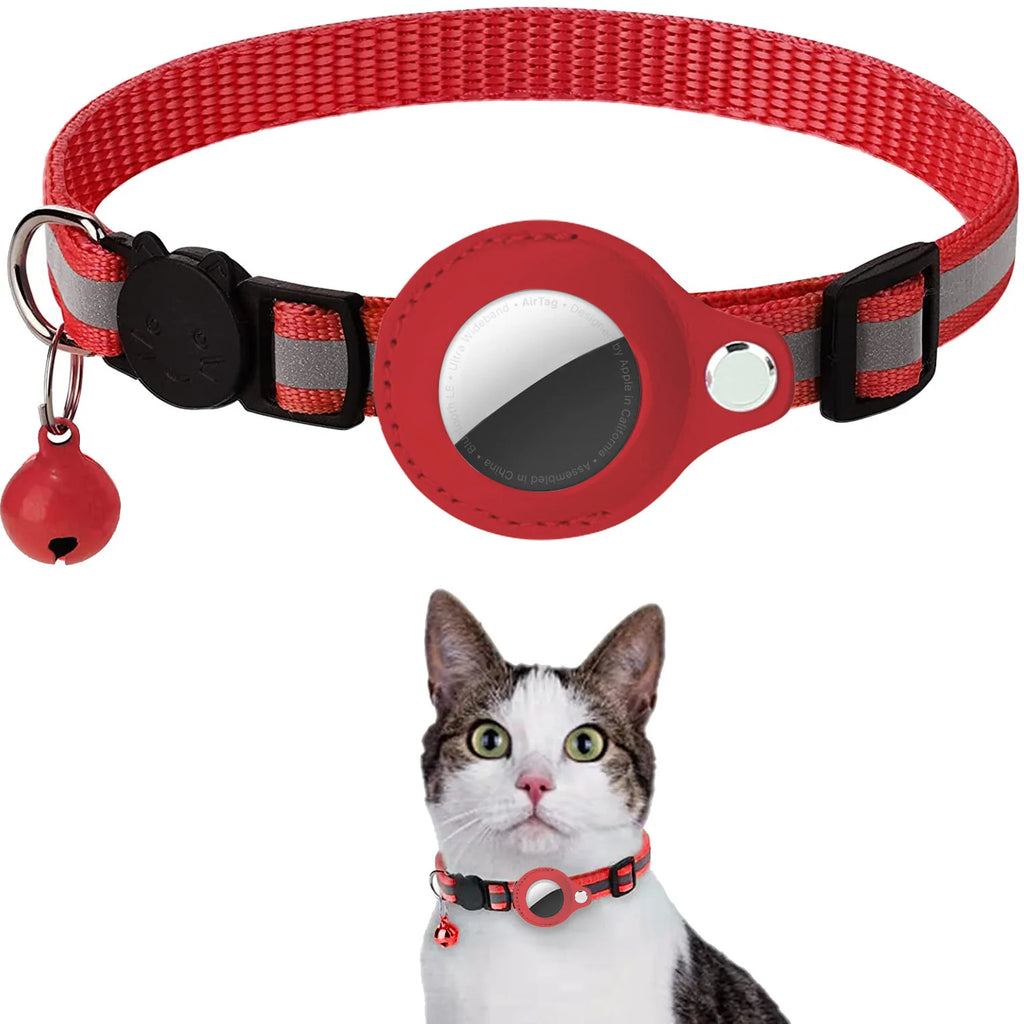 Cat AirTag Collar – Adjustable Breakaway & Bell