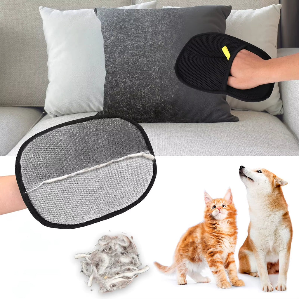 Double-Sided Pet Grooming Gloves – Cats & Dogs
