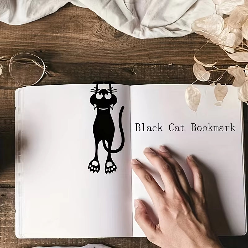 Hollow Black Kitten Acrylic Bookmarks – Cute Hanging Gifts for Book Lovers