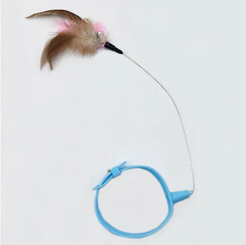 Interactive Cat Collar Toy with Feather & Bell