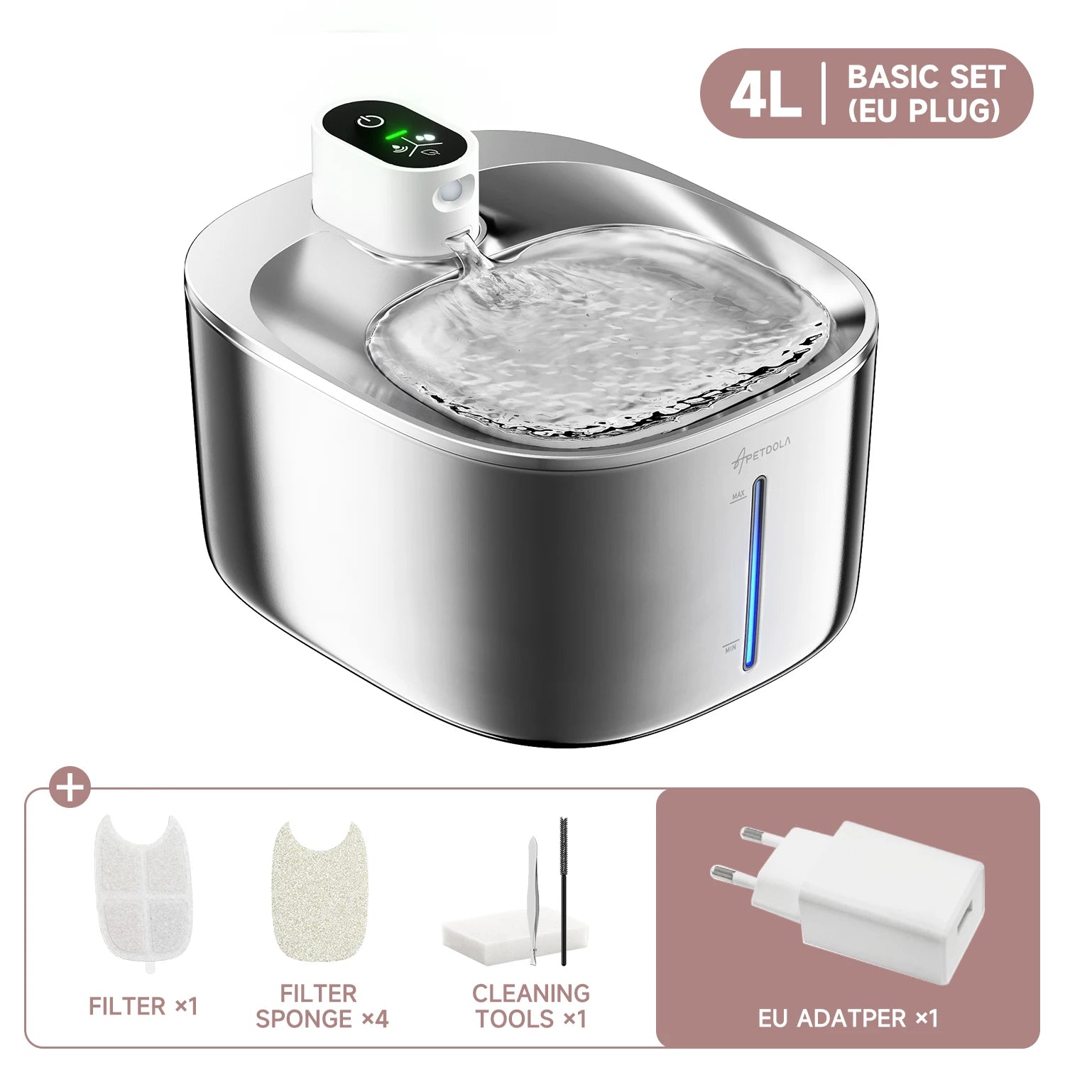 4L Wireless Cat Water Fountain – Auto Sensor