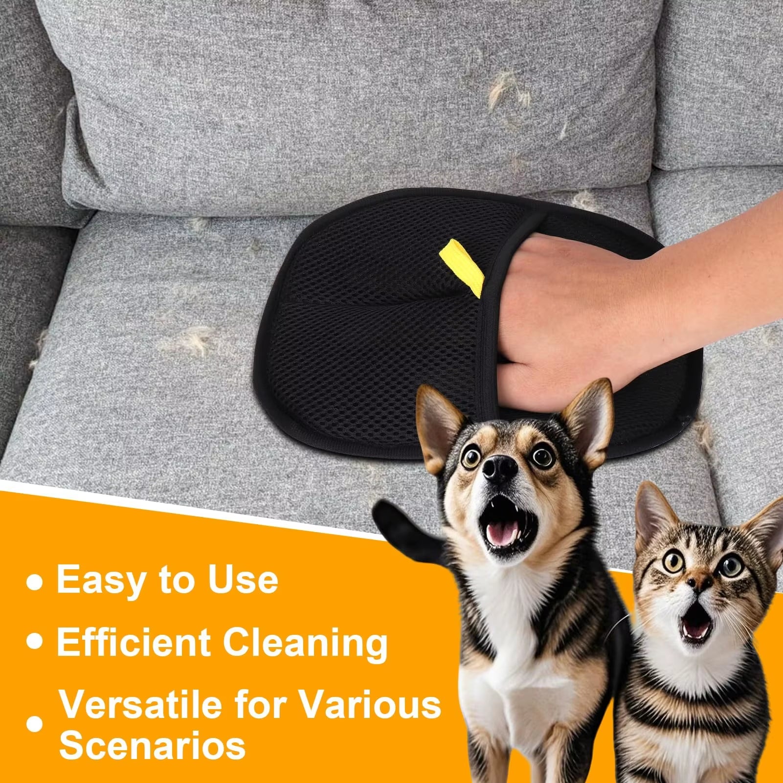 Double-Sided Pet Grooming Gloves – Cats & Dogs