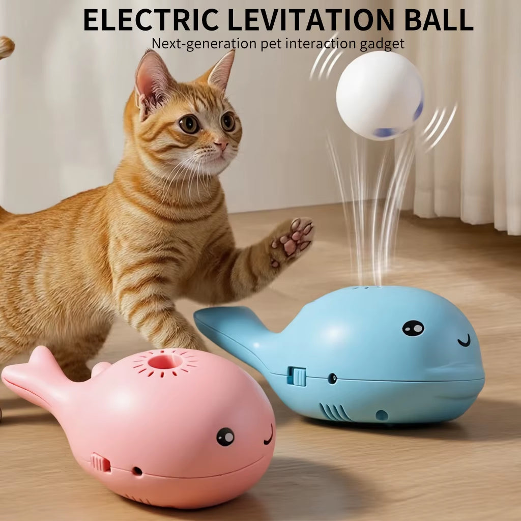 Whale-Shaped Electric Jet Cat Toy - Interactive USB Fan for Endless Fun!