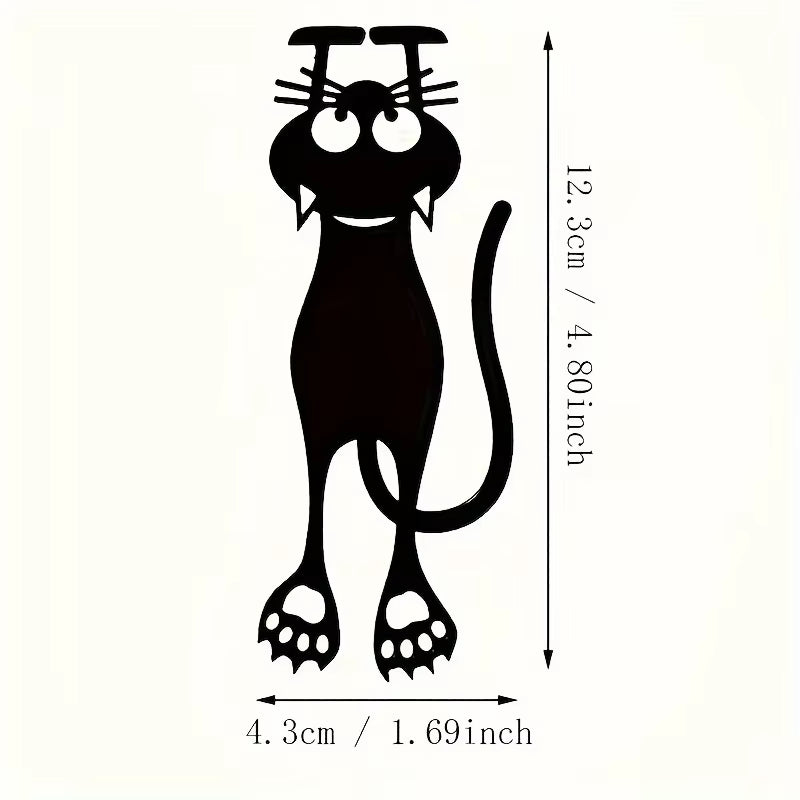 Hollow Black Kitten Acrylic Bookmarks – Cute Hanging Gifts for Book Lovers