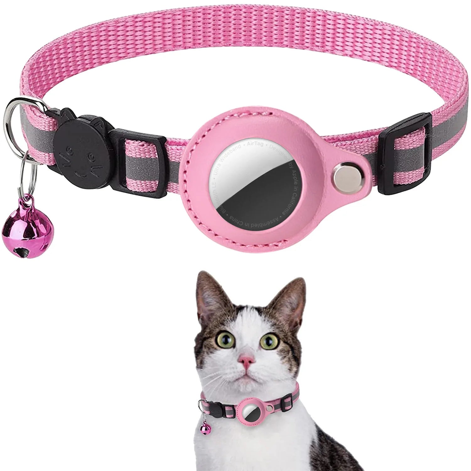 Cat AirTag Collar – Adjustable Breakaway & Bell