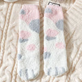 Fluffy Cat Paw Sleep Socks – Plush Velvet Indoor Floor Socks for Autumn & Winter