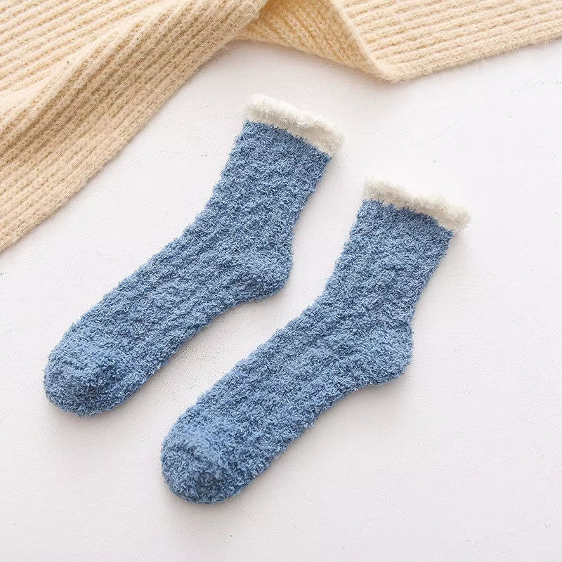 Fluffy Cat Paw Sleep Socks – Plush Velvet Indoor Floor Socks for Autumn & Winter
