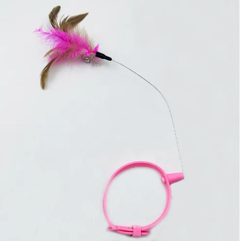 Interactive Cat Collar Toy with Feather & Bell
