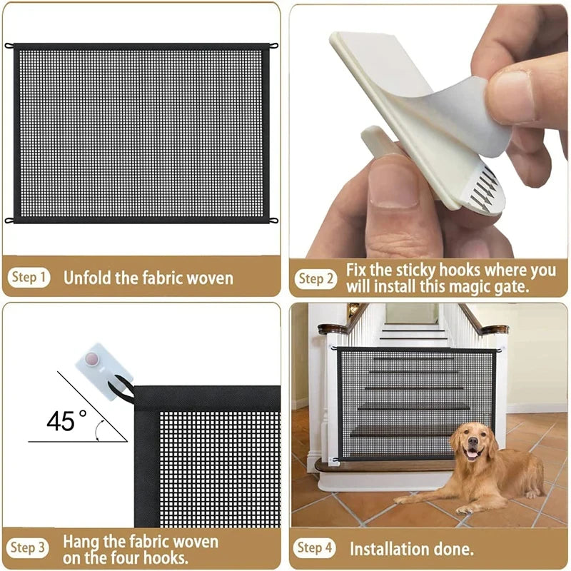 Foldable Pet Safety Gate – Dog & Cat Barrier