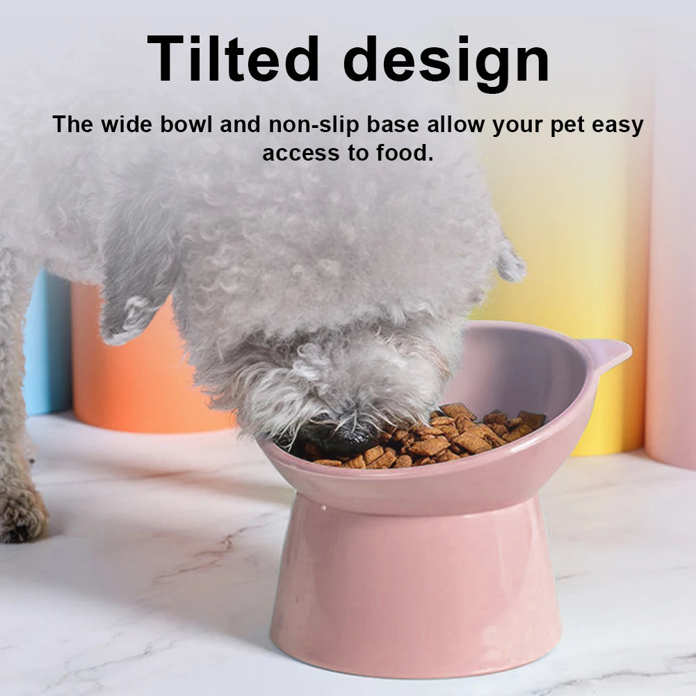 Ergonomic Elevated Cat Bowl – Anti-Vomiting, Non-Slip Food Dish for Cats & Small Dogs