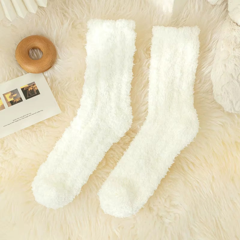 Fluffy Cat Paw Sleep Socks – Plush Velvet Indoor Floor Socks for Autumn & Winter
