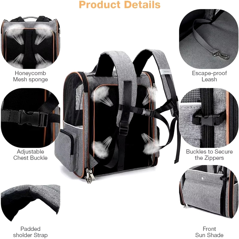 Expandable Pet Backpack for Cats & Puppies