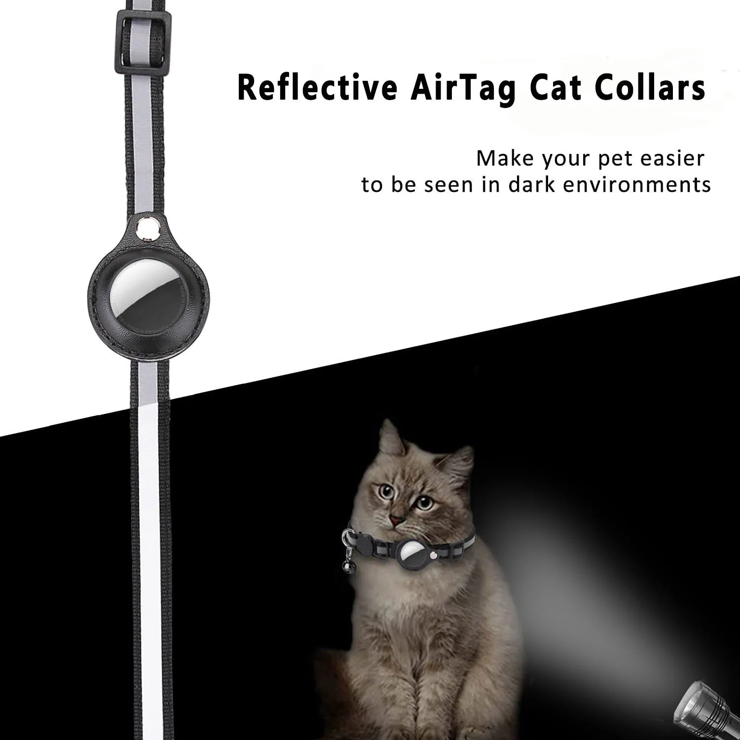 Cat AirTag Collar – Adjustable Breakaway & Bell