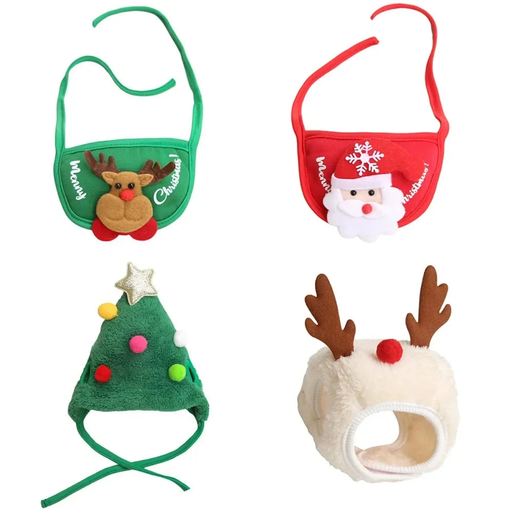 Christmas Pet Costume Set – Santa & Elk Outfit