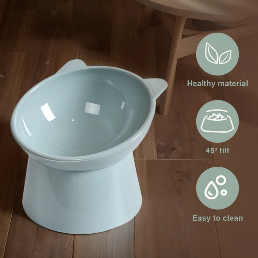 Ergonomic Elevated Cat Bowl – Anti-Vomiting, Non-Slip Food Dish for Cats & Small Dogs