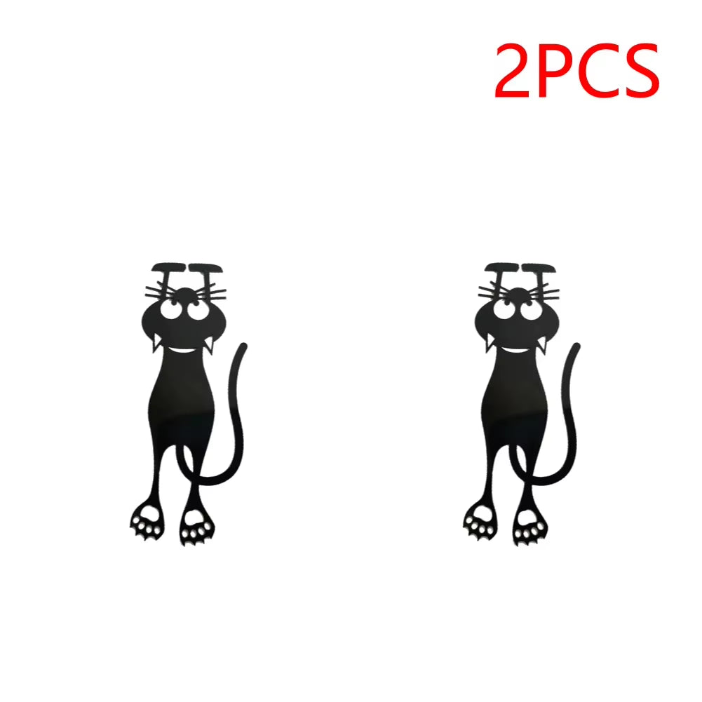 Hollow Black Kitten Acrylic Bookmarks – Cute Hanging Gifts for Book Lovers