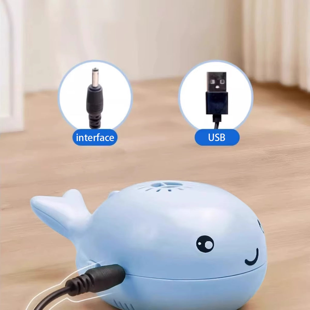 Whale-Shaped Electric Jet Cat Toy - Interactive USB Fan for Endless Fun!