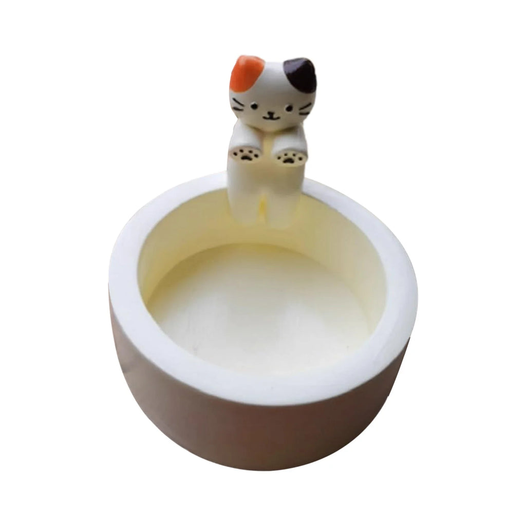Cartoon Cat Tea Light Candle Holder - Decorative Ornaments for Office and Home Desktop