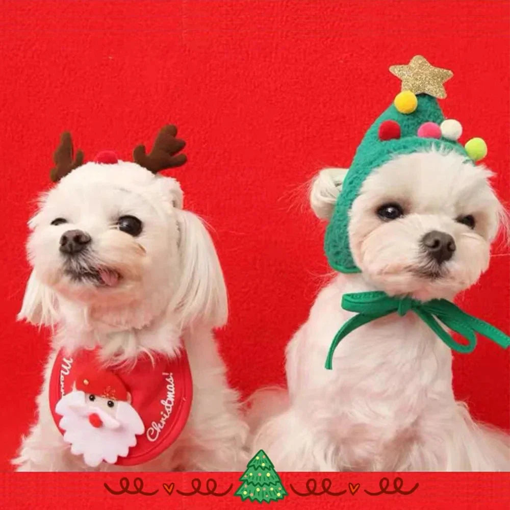 Christmas Pet Costume Set – Santa & Elk Outfit