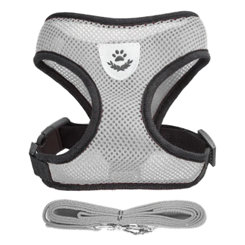 Cat Harness Vest Walking Lead Leash for Puppy Dogs Collar Polyester Adjustable Mesh Dog Harness for Small Medium Pet Accessories