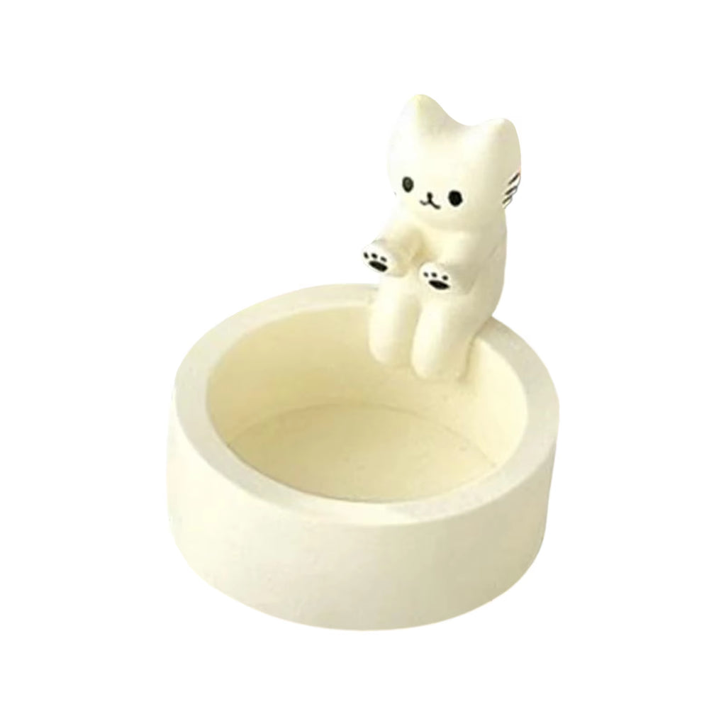 Cartoon Cat Tea Light Candle Holder - Decorative Ornaments for Office and Home Desktop