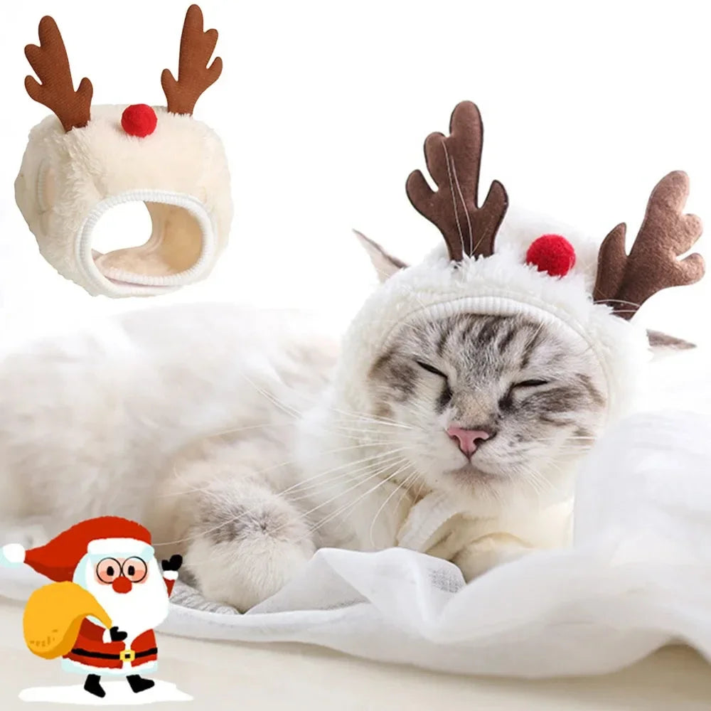 Christmas Pet Costume Set – Santa & Elk Outfit