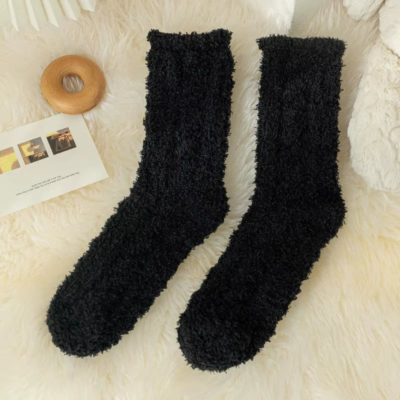 Fluffy Cat Paw Sleep Socks – Plush Velvet Indoor Floor Socks for Autumn & Winter