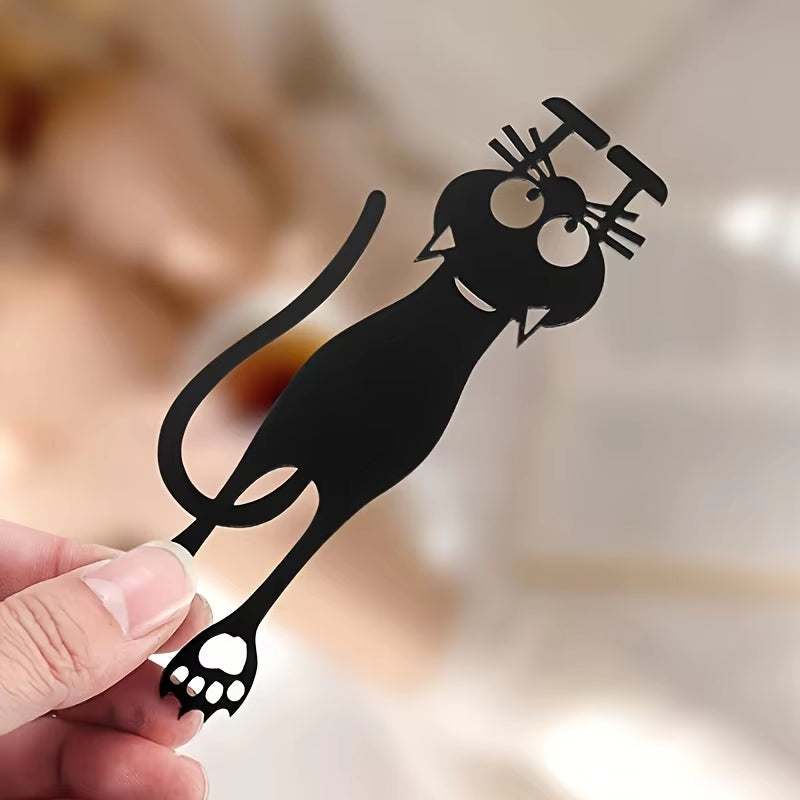 Hollow Black Kitten Acrylic Bookmarks – Cute Hanging Gifts for Book Lovers