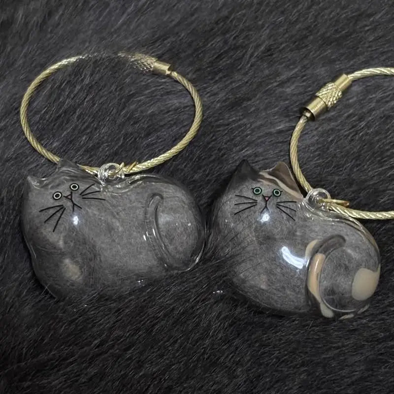 Cat Fur Memorial Keychain – Keepsake Pendant